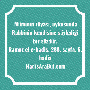   Müminin rüyası, uykusunda Rabbinin kendisine ... hadisi şerifi