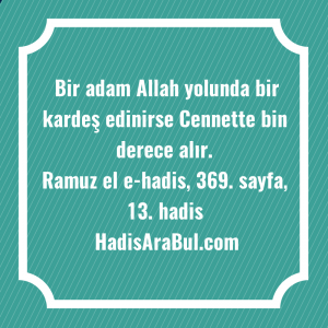   Bir adam Allah yolunda bir ... hadisi şerifi