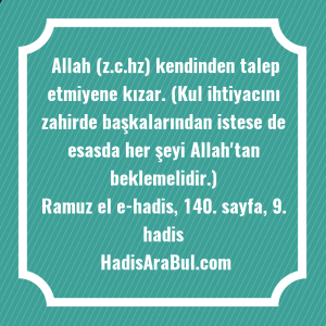   Allah (z.c.hz) kendinden talep etmiyene ... hadisi şerifi